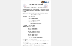 Voici le mandat de notre prochain concours salle 