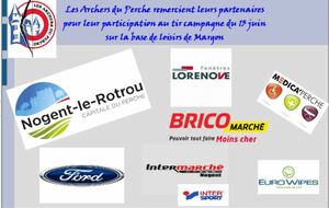 remerciements à nos sponsors et partenaires pour le tir campagne du 13 juin 